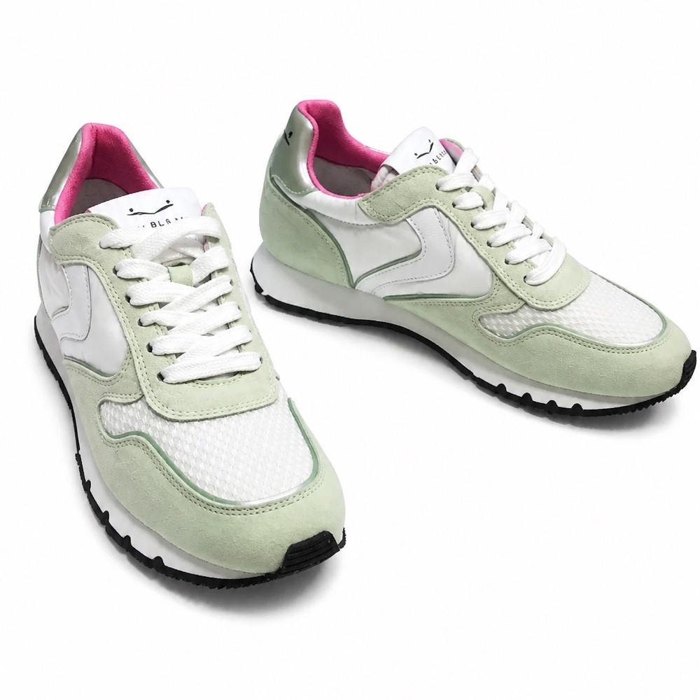 Voile Blanche Womenโs Mint & Pink Suede City Runner Comfort Sneakers - Picture 9 of 9